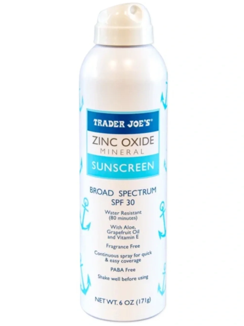 Trader Joe's Zinc Oxide Mineral Sunscreen Spray SPF30 NEW